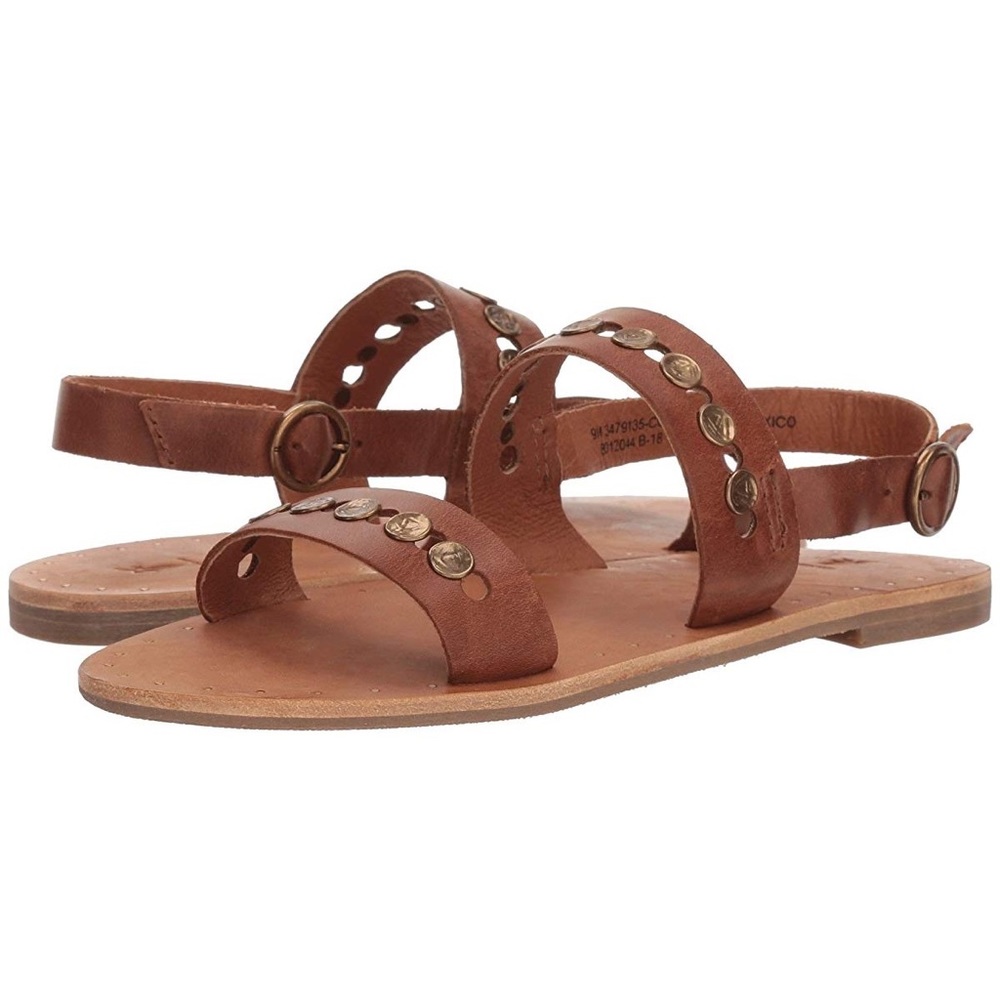 *NIB* Frye ‘Ally 2’ Band Hammered Stud Sling Sandal | 8.5 | Cognac